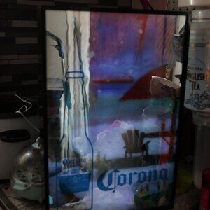 Used Corona Advertising Light, 13" x 18" x 3", 2005 Rabbit Tanaka Lighting, NICE